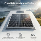 Pannello Solare Fotovoltaico 120W 12V Monocristallino ad Alta Efficienza per Camper, Barca e Off-Grid